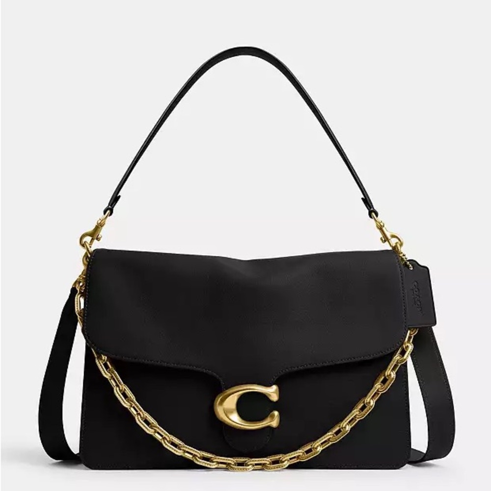 Coach Chain Tabby Shoulder Bag 35 - black with gold hardware